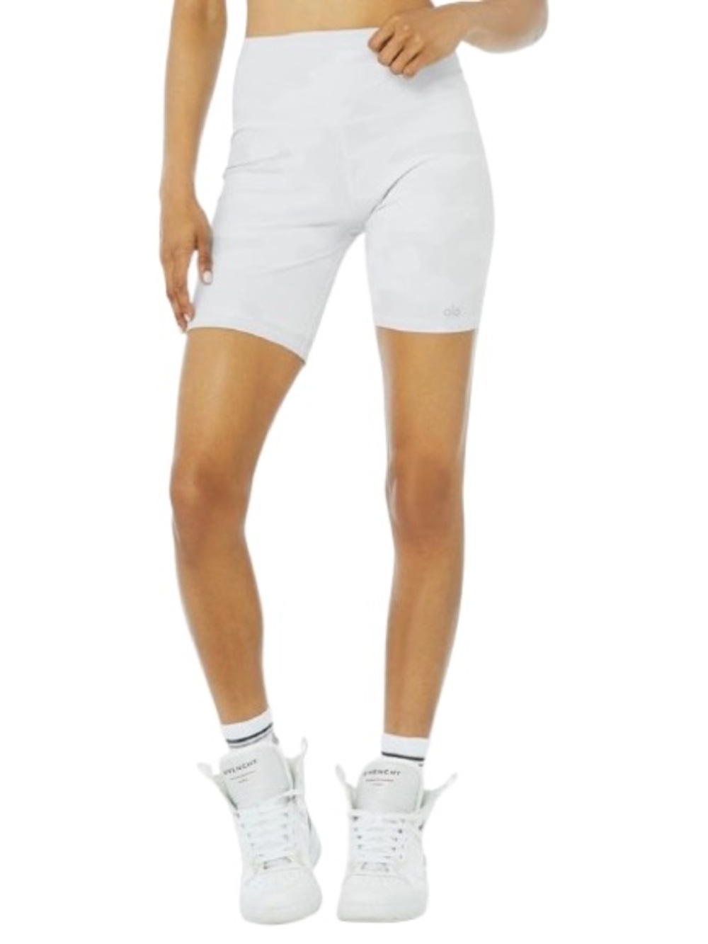 ALO Yoga Vapor High-Waist Bike Shorts Gray Camouflage Size XS